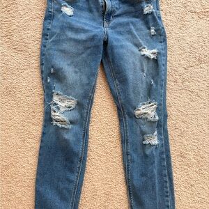 Old Navy Ripped Dark Blue Skinny Jeans